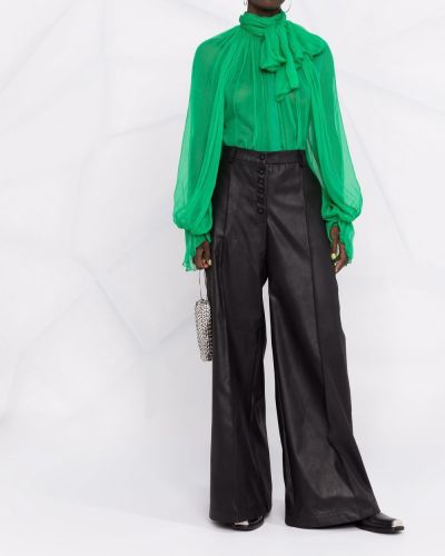 Transparenter bluse mit plisseefalten Atu Body Couture grün