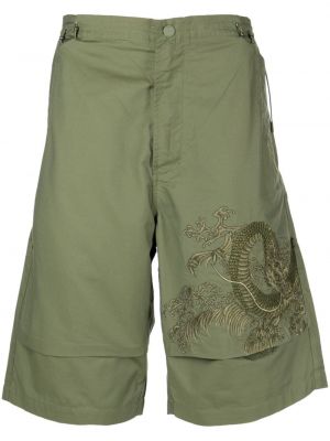 Bermuda kratke hlače s potiskom Maharishi zelena