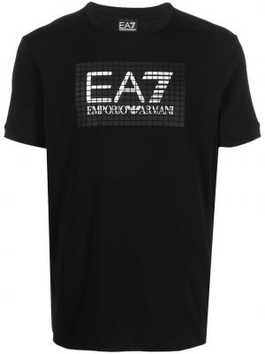 Trykt t-skjorte Ea7 Emporio Armani svart