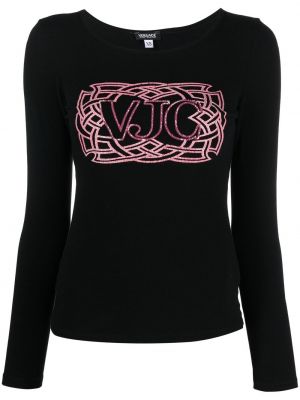 T-shirt con stampa Versace Pre-owned nero