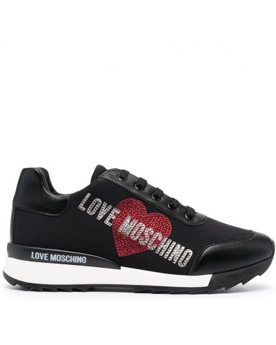 Zapatillas de cristal Love Moschino negro