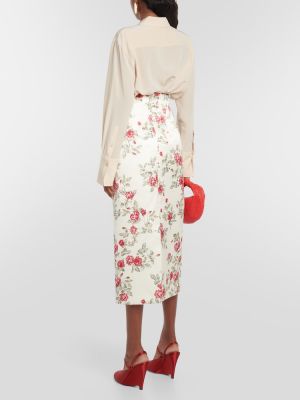 Midi suknja s cvjetnim printom Emilia Wickstead bijela