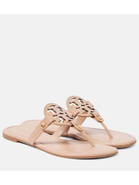 Læder stringtrusser Tory Burch brun