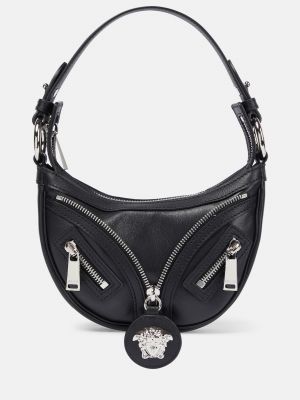 Кожаная сумка через плечо Repeater Mini Versace черный