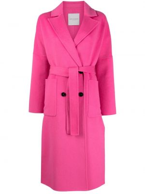 Vlněný kabát Ermanno Firenze růžový
