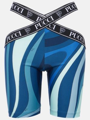 Pantaloncini sportivi con stampa Pucci blu