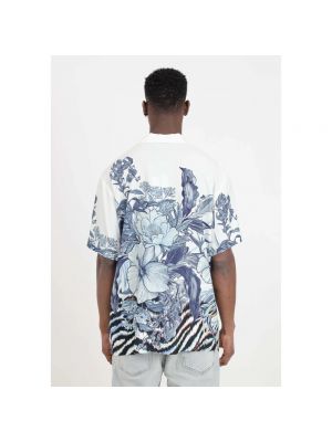 Camisa de flores con estampado con rayas de tigre Just Cavalli