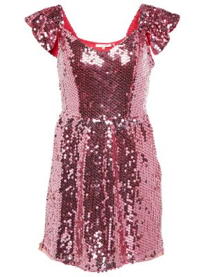 Φόρεμα με παγιέτες Loveshackfancy ροζ