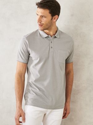 Medvilninis polo marškinėliai su kišenėmis Altinyildiz Classics pilka