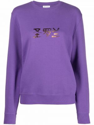 Sweatshirt aus baumwoll mit print Saint Laurent lila