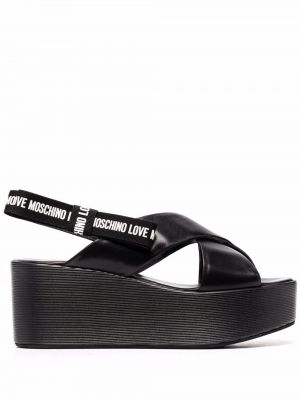 Plattform sandaler med reim Love Moschino svart