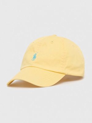 Памучна шапка с козирки Polo Ralph Lauren жълто