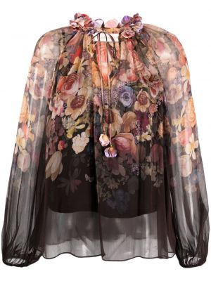 Bluza s cvetličnim vzorcem s potiskom Zimmermann črna