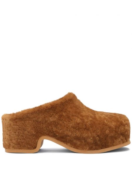 Pels clogs Dries Van Noten brun