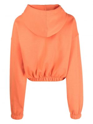 Bluza z kapturem bawełniana z nadrukiem Calvin Klein Jeans pomarańczowa