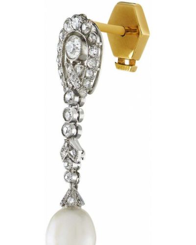 Boucles d'oreilles avec perles à boucle en or rose Pragnell Vintage