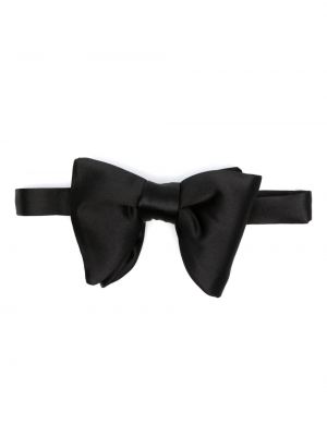 Jedwabny satynowy krawat z kokardką Tom Ford czarny