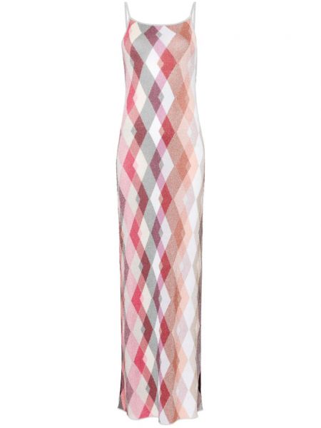 Pletené kostkované dlouhé šaty Missoni