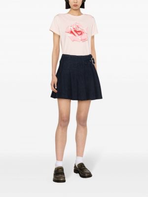 Bavlněné tričko s potiskem Kenzo růžové