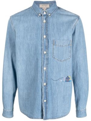Camicia jeans ricamata Nick Fouquet blu