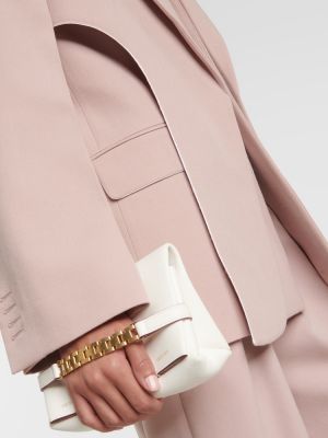 Ασύμμετρος μάλλινος μπλέιζερ Victoria Beckham ροζ