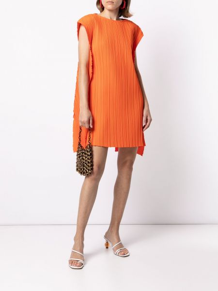 Mini vestido plisado Bambah naranja