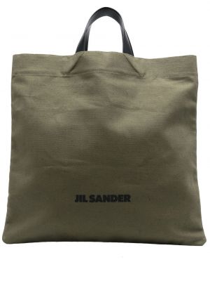Шопинг чанта с принт Jil Sander зелено