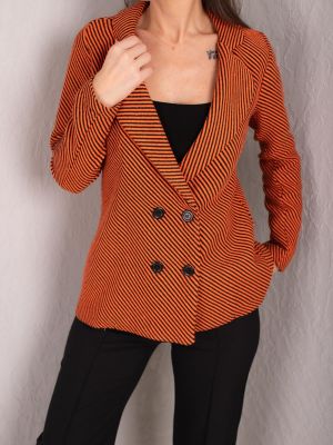 Pruhovaná bunda s knoflíky Armonika oranžová