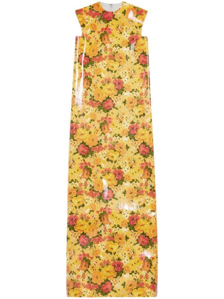 Virágos hosszú ruha nyomtatás Balenciaga