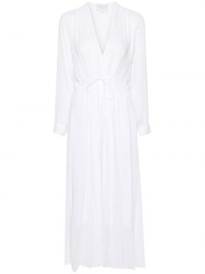 Plisované priehľadné šaty Forte Forte biela