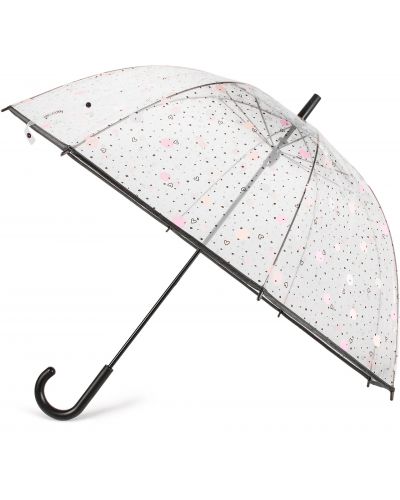 Bodkovaný dáždnik so srdiečkami Happy Rain biela