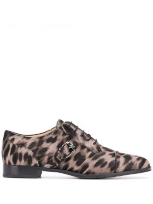 Zapatos oxford con estampado leopardo Tod's marrón