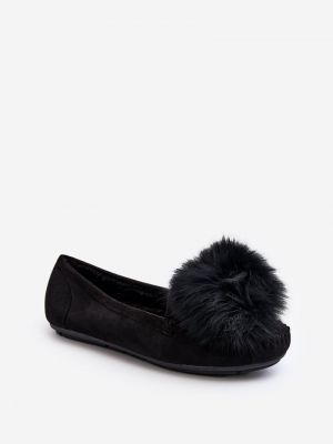 Pantofi loafer cu blană Kesi negru
