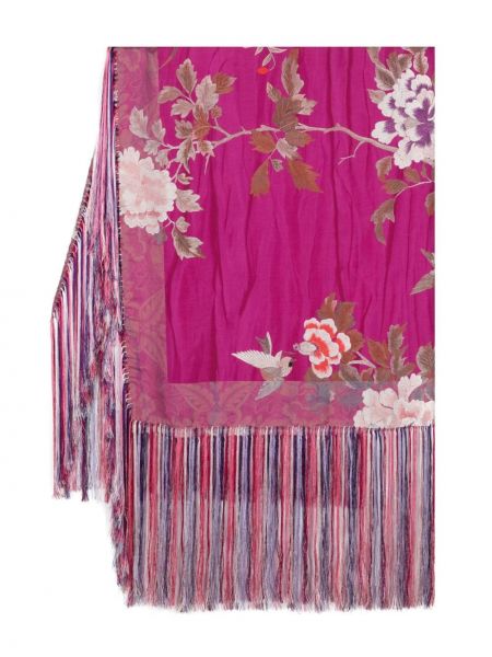 Hedvábný šátek s třásněmi Pierre-louis Mascia fialový