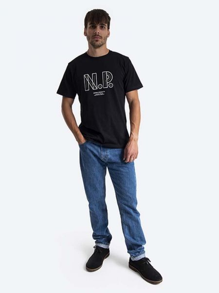 Bavlněné tričko s potiskem Norse Projects černé