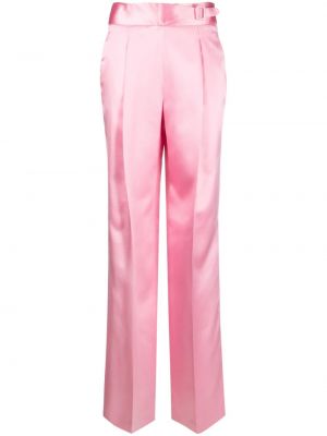 Hedvábné kalhoty relaxed fit Ermanno Scervino růžové