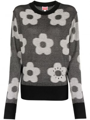 Bombažni pulover s cvetličnim vzorcem iz žakarda Kenzo