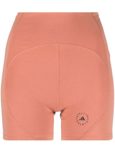 Shorts di jeans con stampa con motivo a stelle Adidas By Stella Mccartney arancione