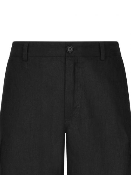 Shorts cargo en lin avec poches Dolce & Gabbana noir