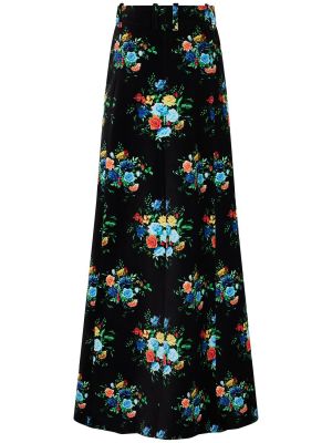Květinové sametové dlouhá sukně s potiskem Paco Rabanne