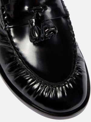 Δερμάτινα loafers από λουστρίνι The Row μαύρο