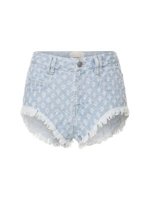 Shorts en jean brodeés en coton Isabel Marant