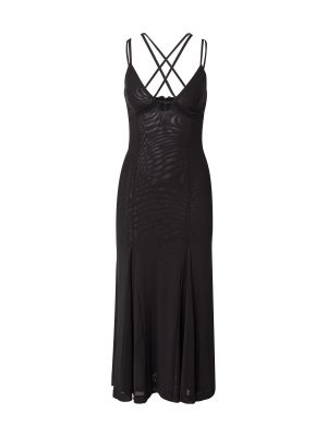 Midi haljina Bardot crna