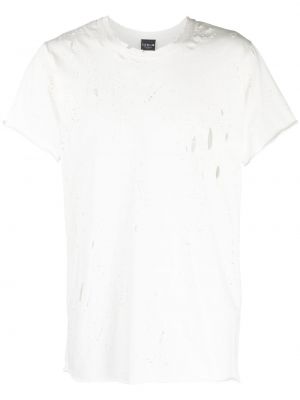 Памучна тениска с разкъсвания Cool Tm бяло