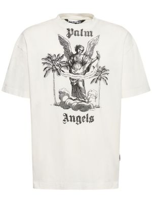 Памучна тениска Palm Angels бяло