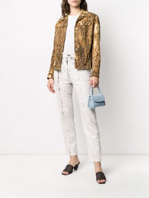 Jeansjacke mit print mit leopardenmuster Christian Dior