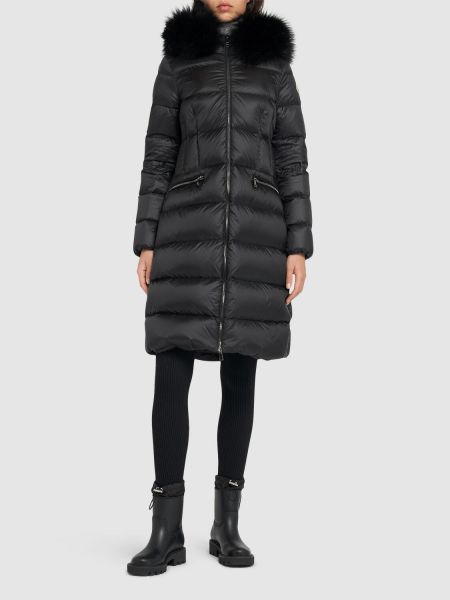 Uzun naylon kuşaklı ceket Moncler siyah