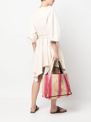 Shopper kabelka s potiskem Stella Mccartney růžová