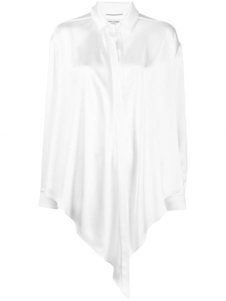 Košulja s draperijom Saint Laurent bijela