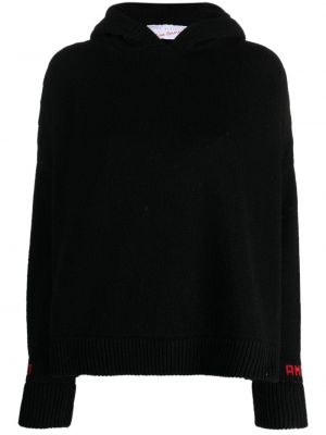 Pletena hoodie s kapuljačom s vezom Giada Benincasa crna